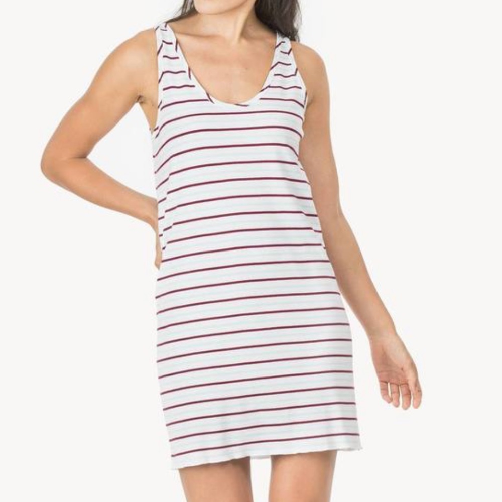 Lilla P Striped 1x1 Rib Tank Dress medium